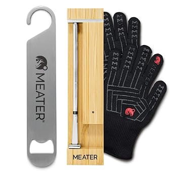 MEATER Pro Bundle Smart Wireless Meat Thermometer with Built-In WiFi, Heat-Resistant BBQ Mitts & Bar Blade Opener | Up to 550 C Tolerance | Long Range for Grilling, Smoking, Roasting & More