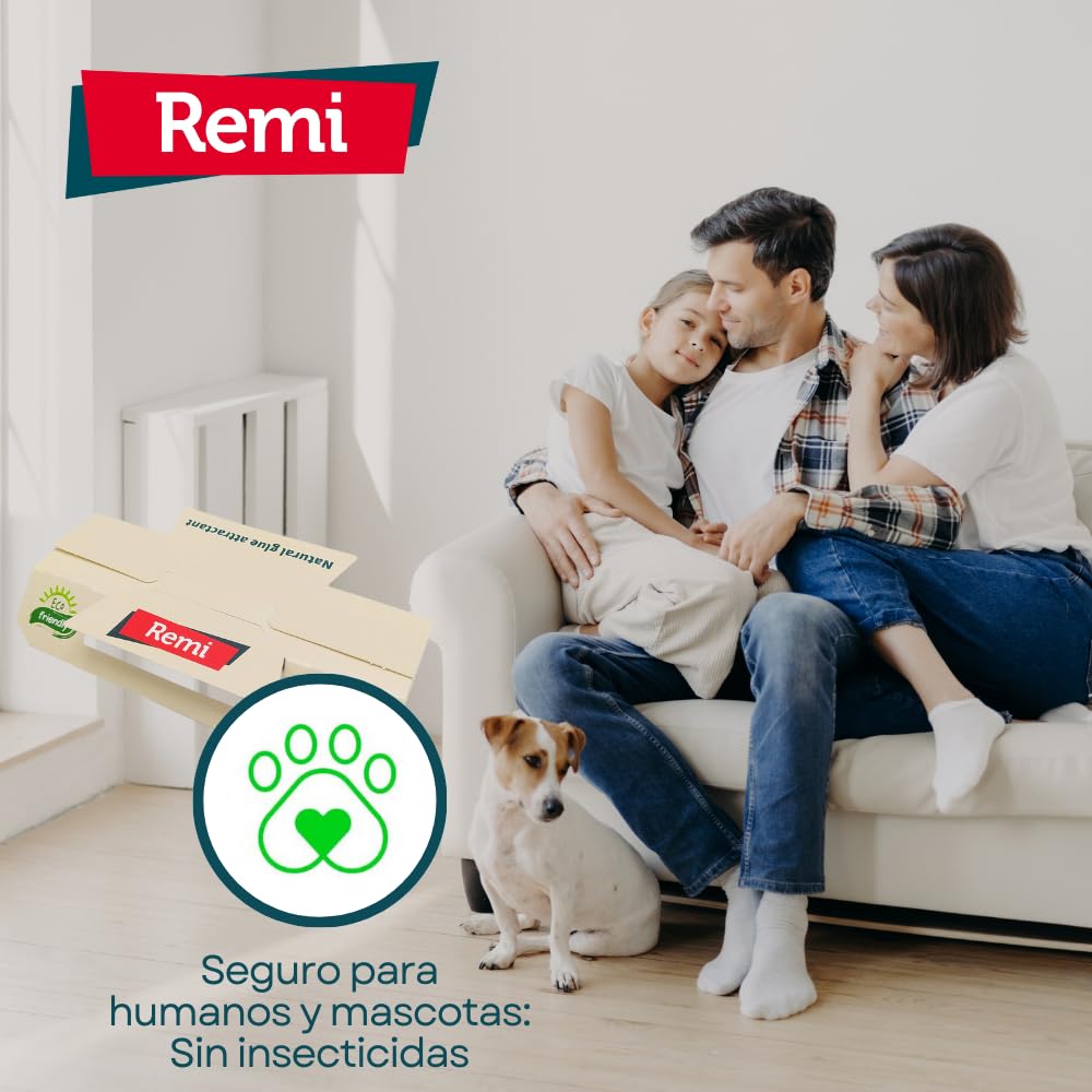 Remi Hogar Trampas para Cucarachas XL | Adhesivas con feromona Natural sin pesticidas | Totalmente ecológica para Eliminar cucarachas Profesional | Trampas Insectos Rastreros | Fácil instalación