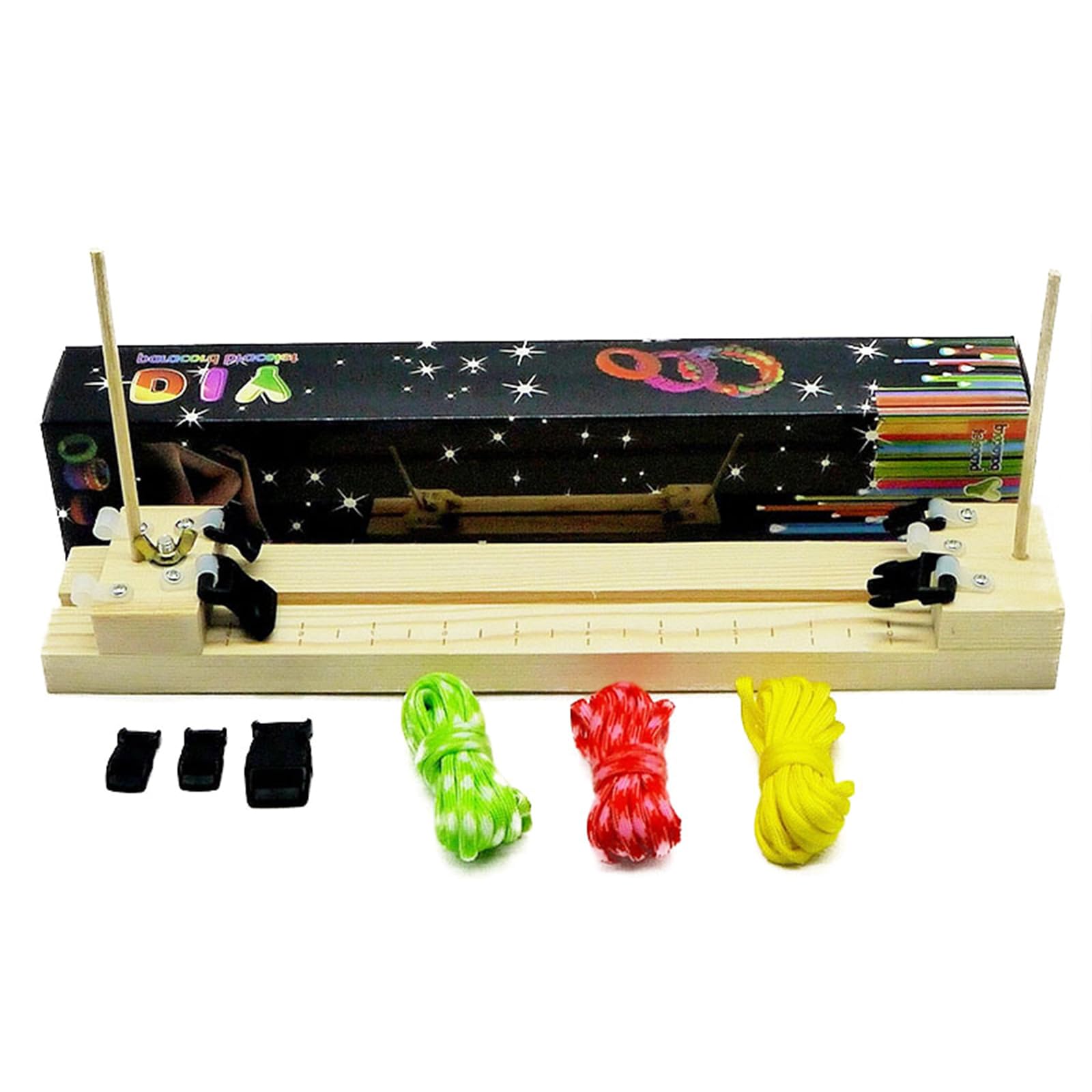 Ousidiman Adjustable Jigs Bracelet Maker Paracords Jigs Bracelet Maker I Shape Wood Frame Bracelet Hand Knitting Bracelet Maker