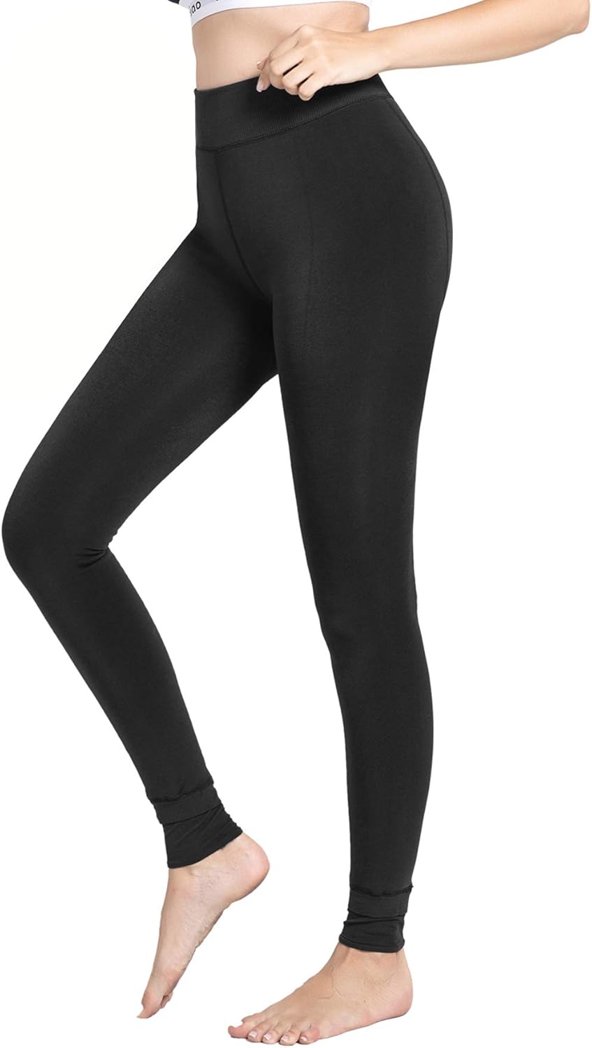 Laeyzuo Women's High Waisted Fleece Lined Leggings Pants Winter Elastic Warm Thick Tights - Image 3