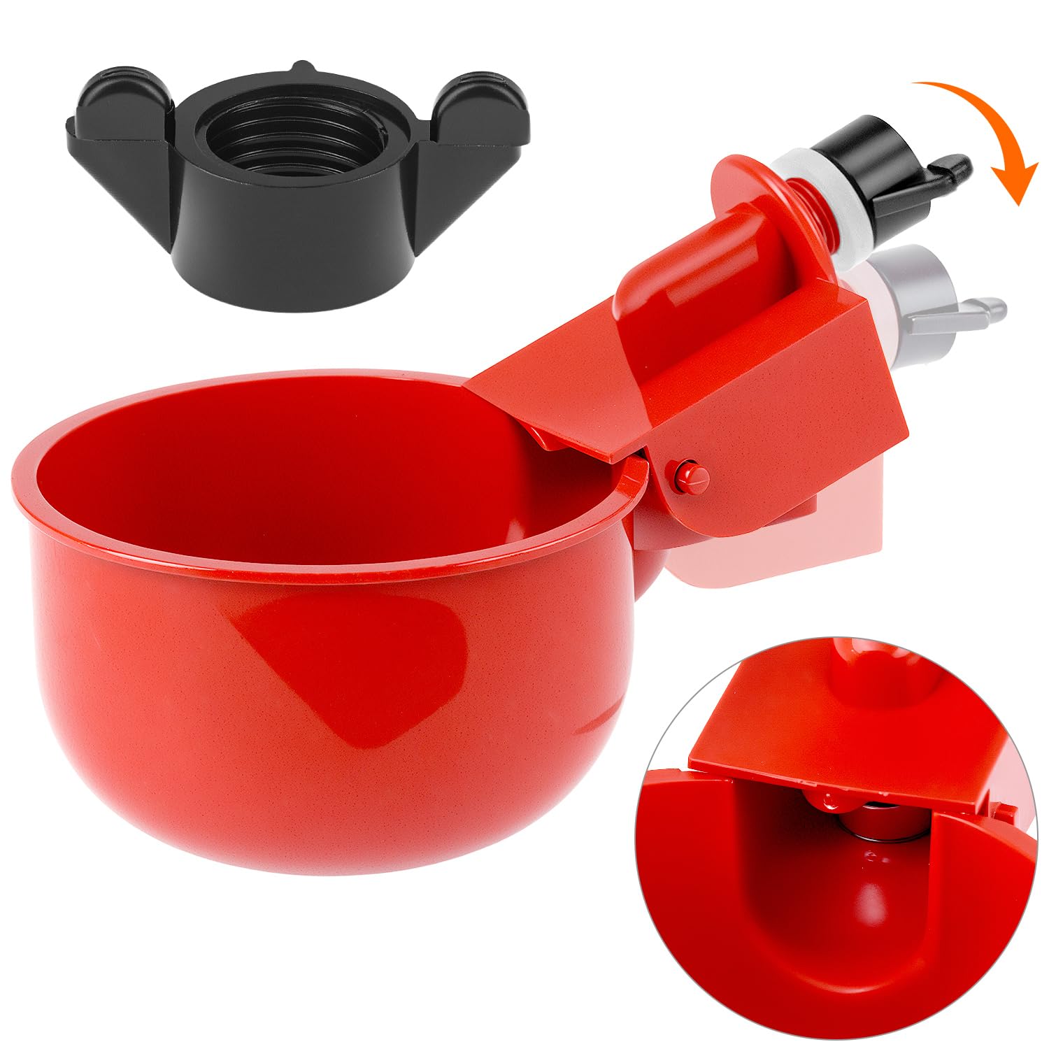 QWORK® Set de 16 Bebederos automáticos para Pollos con Taladro Especial - dispensador de Agua para Aves de Corral - Hecho de plástico Acero Inoxidable.