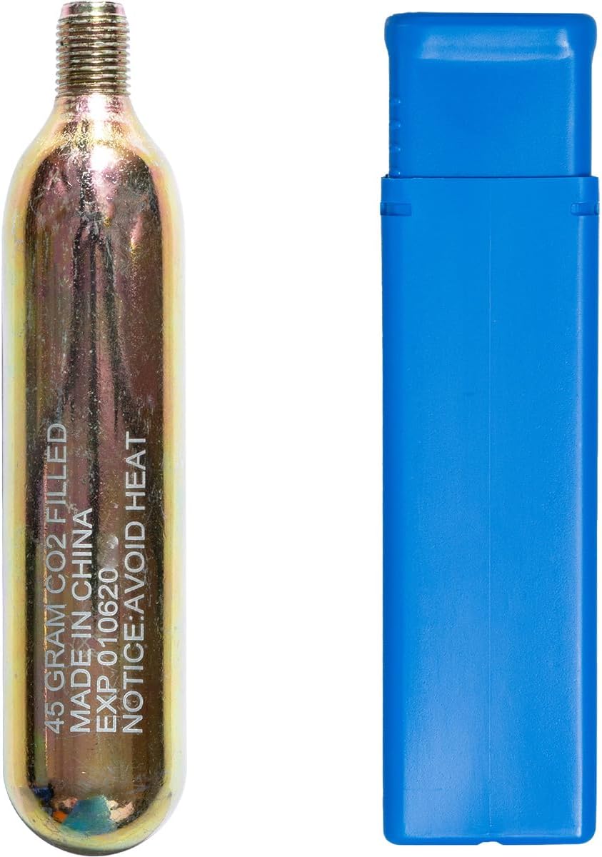 45g (60cc) CO2 Kit Cartridge Cylinder with 1/2-inch Thread for Motorcycle Safety Air Bag Vest and Inflatable Jackets