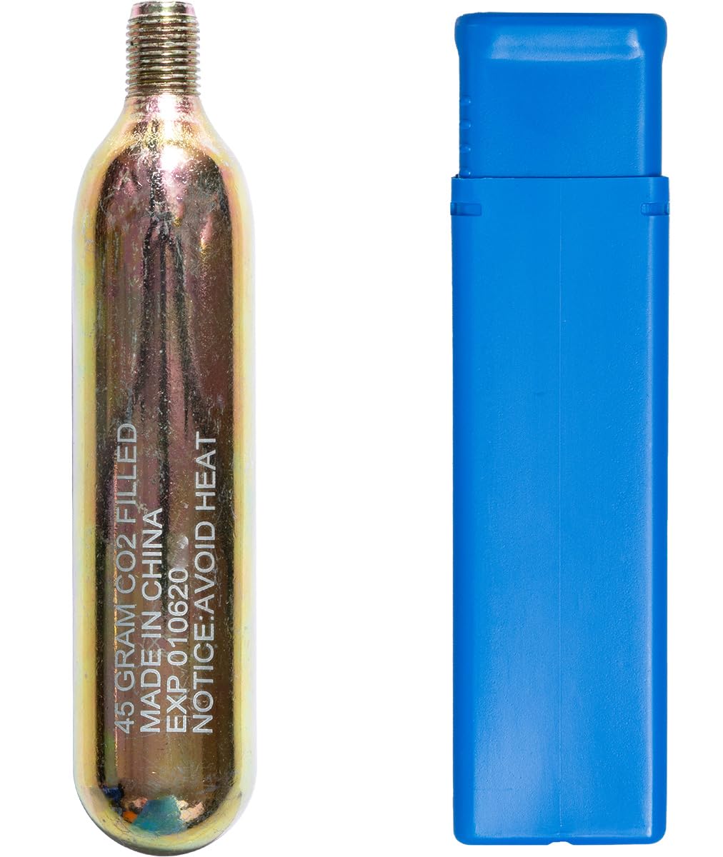 Kit de cilindro de cartucho de CO2 de 45 g (60 cc) con rosca de 1,27 cm para chaleco de seguridad de motocicleta y chaquetas inflables, Oro, talla única