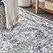 JONATHAN Y MDP106B-6R Modern Persian Vintage Medallion Traditional Indoor Area-Rug Country Easy-Cleaning Bedroom Kitchen Living Room Non Shedding, 6' Round, Light Grey/Navy