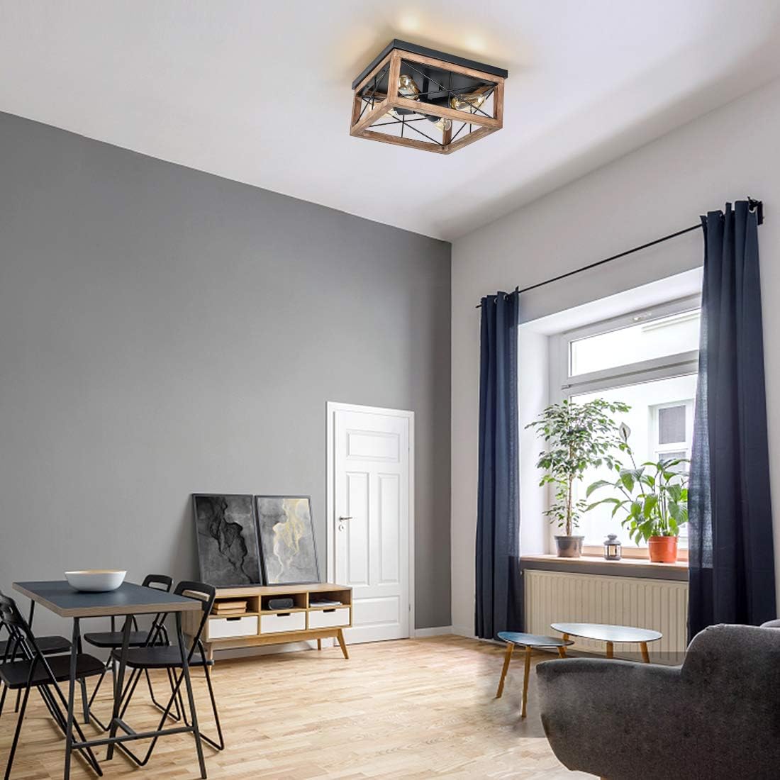 Get Special Price Eyassi Wooden Flush Mount Ceiling Lights, 4-Light Farmhouse Close to Ceiling Lighting Fixtures Black Ceiling Lamp for Kitchen Island Living Room Bedroom Hallway Laundry Entryway Get Cheap Price Eyassi Wooden Flush Mount Ceiling Lights, 4-Light Farmhouse Close to Ceiling Lighting Fixtures Black Ceiling Lamp for Kitchen Island Living Room Bedroom Hallway Laundry Entryway