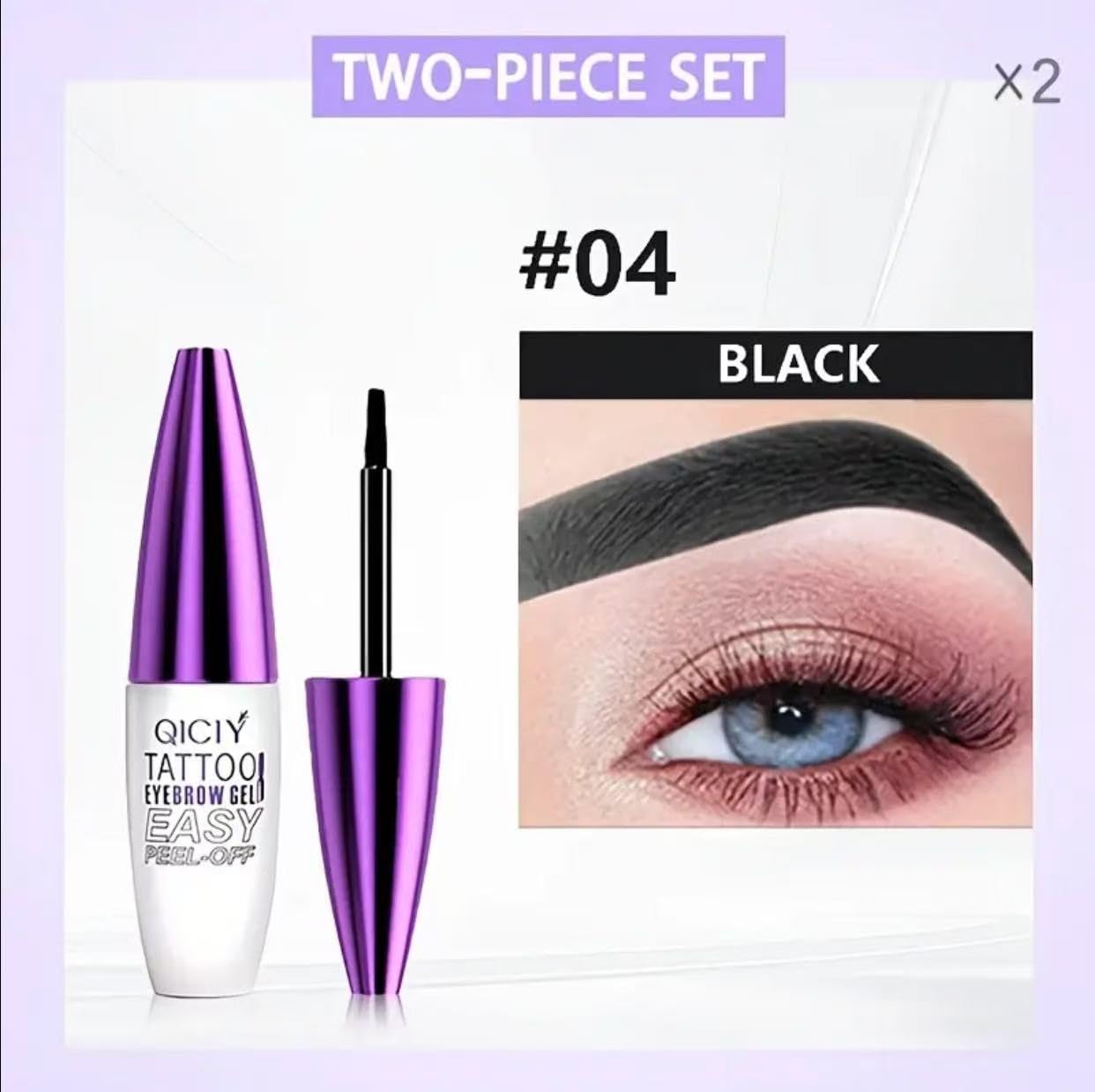 2Pcs Peel Off Eyebrow Tint Gel, Semi-Permanent Color Brow Dye - Image 2