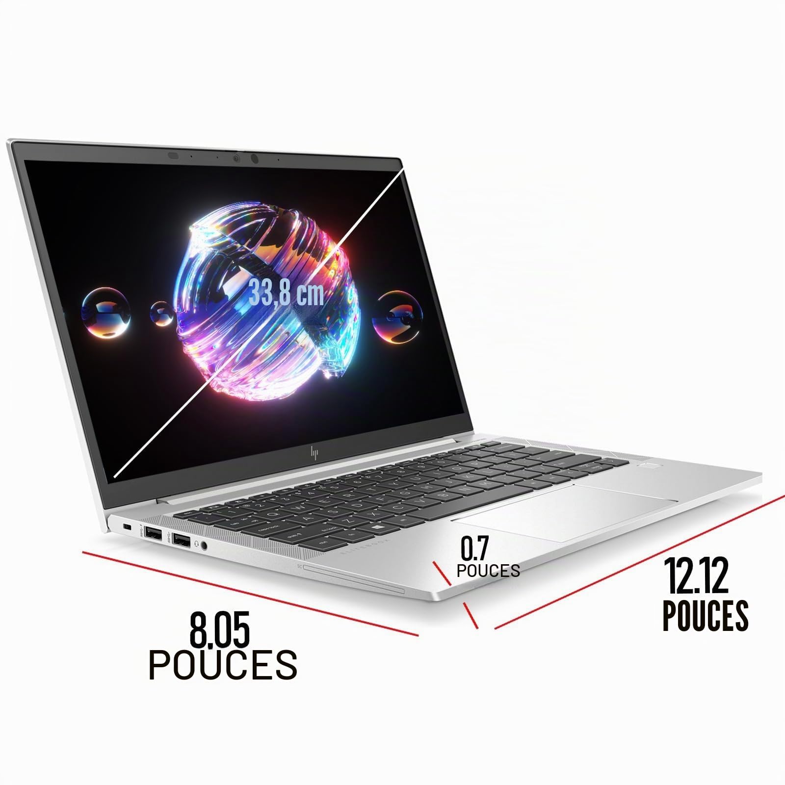 HP Elitebook 830 G8 Ordinateur portable tactile 13,3" FHD Intel Core i7-1185G7 16 Go RAM SSD 512 Go Windows 11 Pro Reconditionné