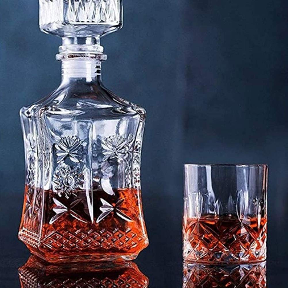 Dekanter do wina, whisky, bezołowiowy zestaw szklanek, kwadratowa butelka na słonecznik, pojemnik na whisky na gorące i zimne napoje 200 ml