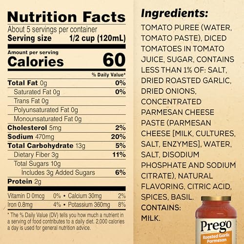 Image of Prego Pasta Sauce, Italian Tomato Sauce with Roasted Garlic & Parmesan Cheese, 24 oz Jar