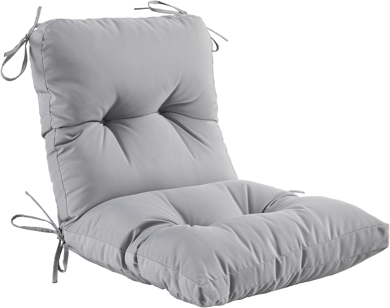 MILLIARD Outdoor Indoor Seat/Back Chair Tufted Cushion,All-Weather Patio Chair Cushion with Ties,for Patio Furniture (Grey)-picture-14