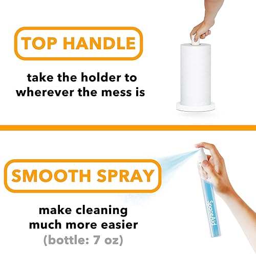 Miniatura 4 de SpaceAid SprayNeat - Soporte para toallas de papel con botella de spray, soporte para toallas de papel para encimera con rociador en el centro