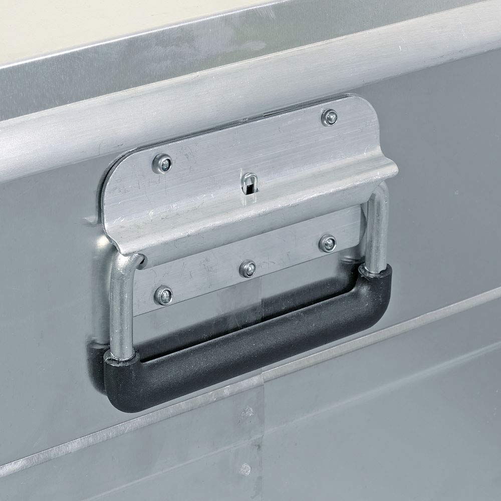 Aluminiowa skrzynka z narożnikami, dł. x szer. x wys. 580 x 380 x 245 mm, 42 l, pyło/rozbryzgowa