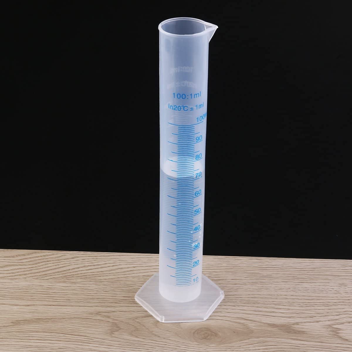 Cilindro graduato in plastica trasparente 100 ml