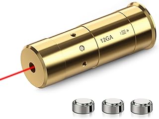 MidTen Bore Sight 12 Gauge Laser Boresighter Red/Green Dot Zeroing Laser Bore Sight with Extra Batteries - MidTen