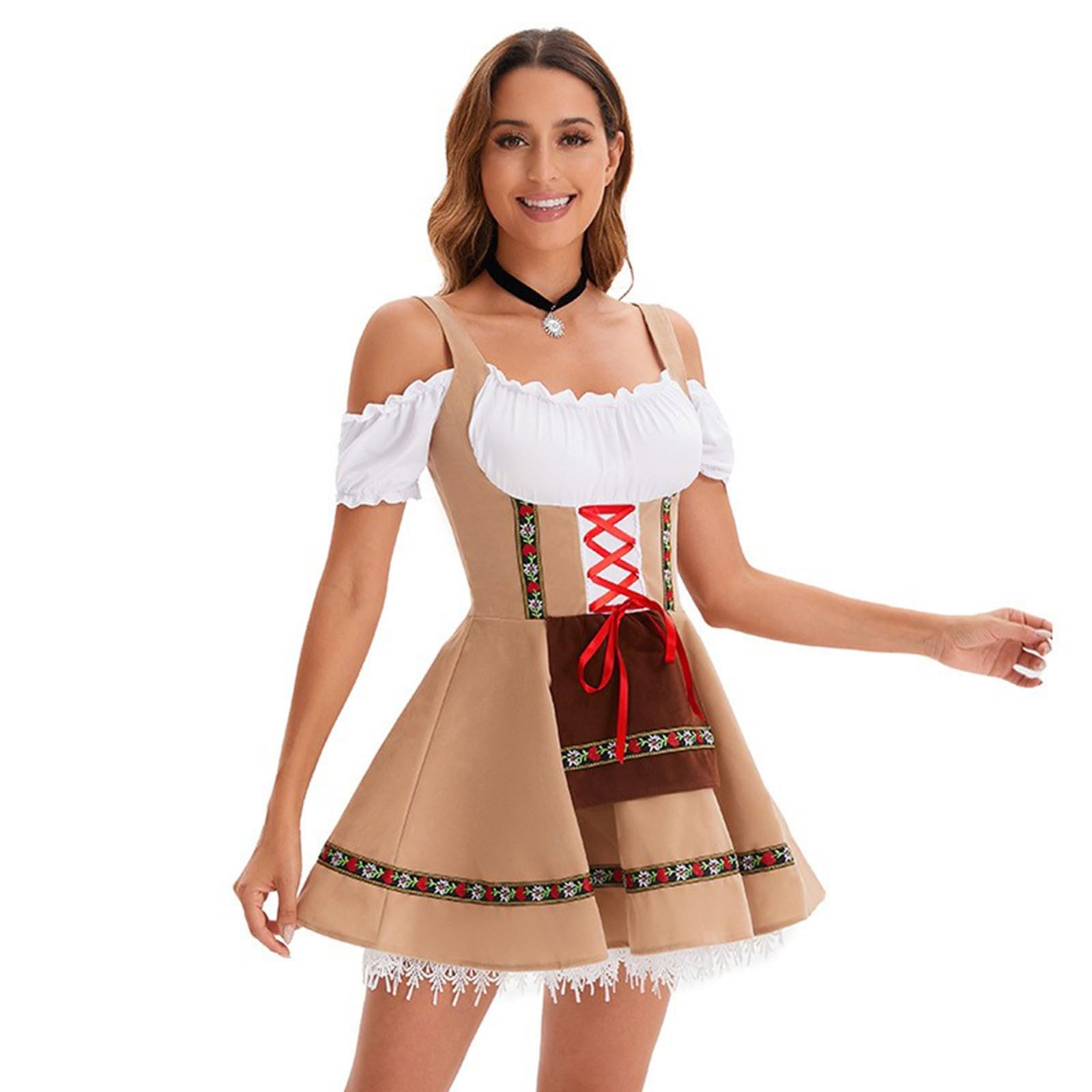 MOKBAY Dirndl Women's Costume Beer Adult Costume Dress Oktoberfest Women Costumes Oktoberfest Costume