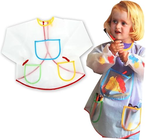 Miniatura 4 de SUPVOX Painting Smock Apron with Long Sleeved Art Smock for Easy Wear Hook Loop Design for Painting and Creative Activities