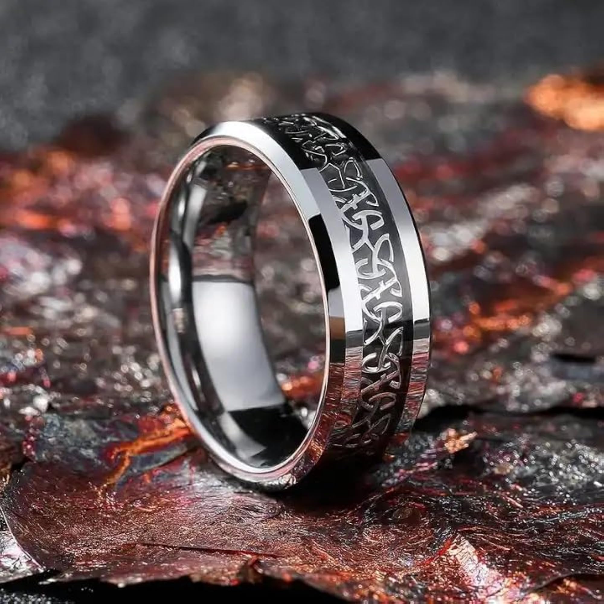 Stylish Silver Rings for Men, Blue Accent