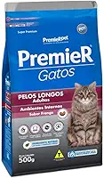 Ração Premier Ambientes Internos Pelos Longos Para Gatos Adultos Sabor Frango - 500G Premier Pet - Sabor Frango