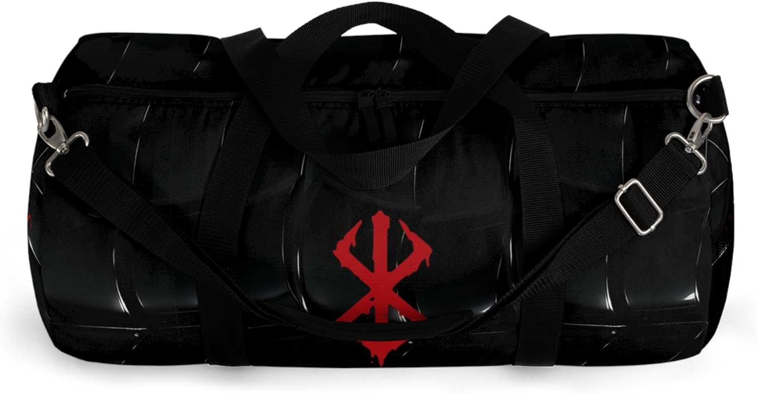 Anime Gym Bag for Women Men - Large Capacity Waterproof Workout Fitness Travel Sports Bags Fashion Street Camping Expandable Carry On Duffle Bag For Couple (Black Berserk) PTY