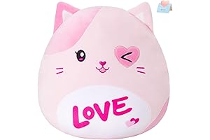 Athoinsu 13 Inch Cat Valentine's Day Soft Plush Pillow