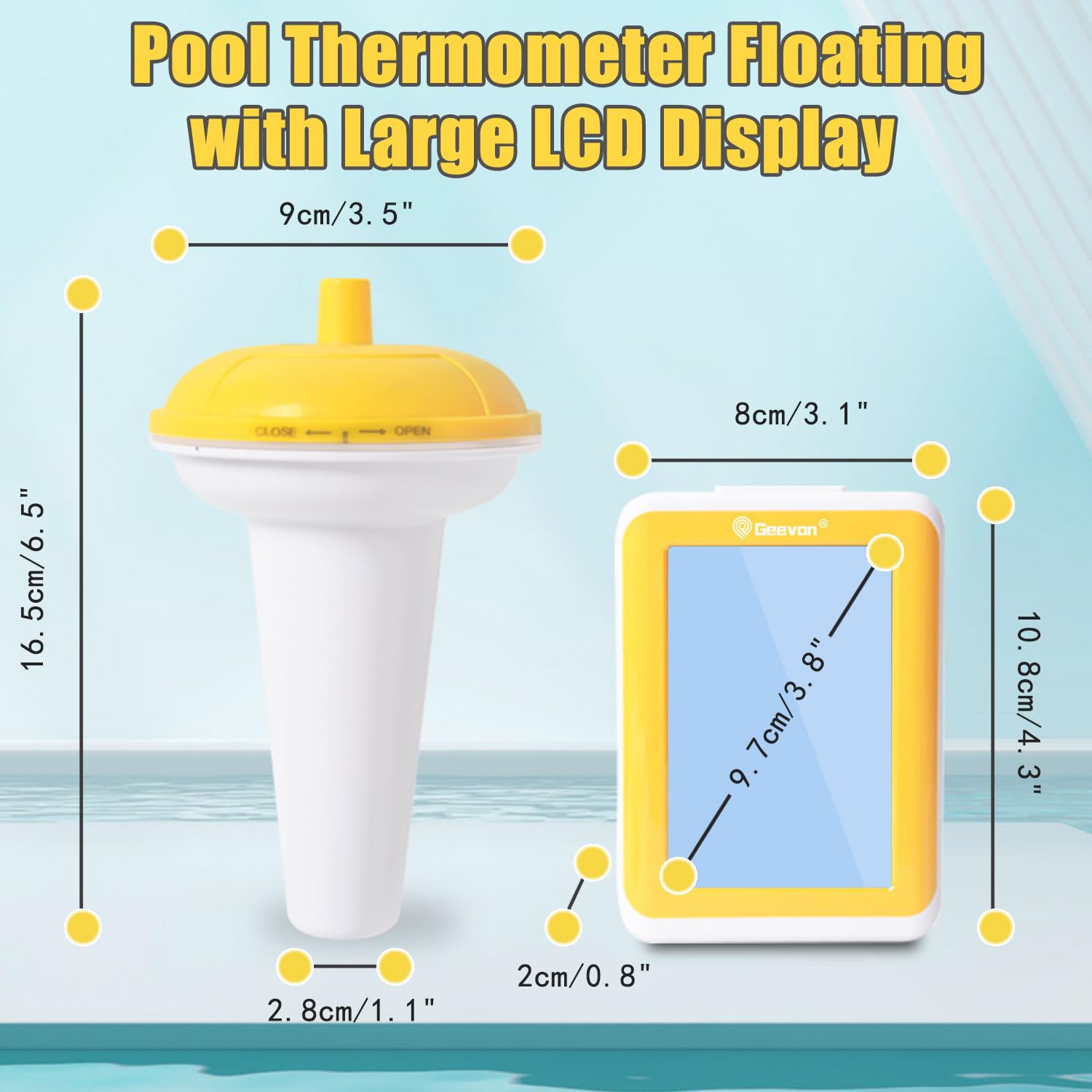 GEEVON Funk Poolthermometer Schwimmend