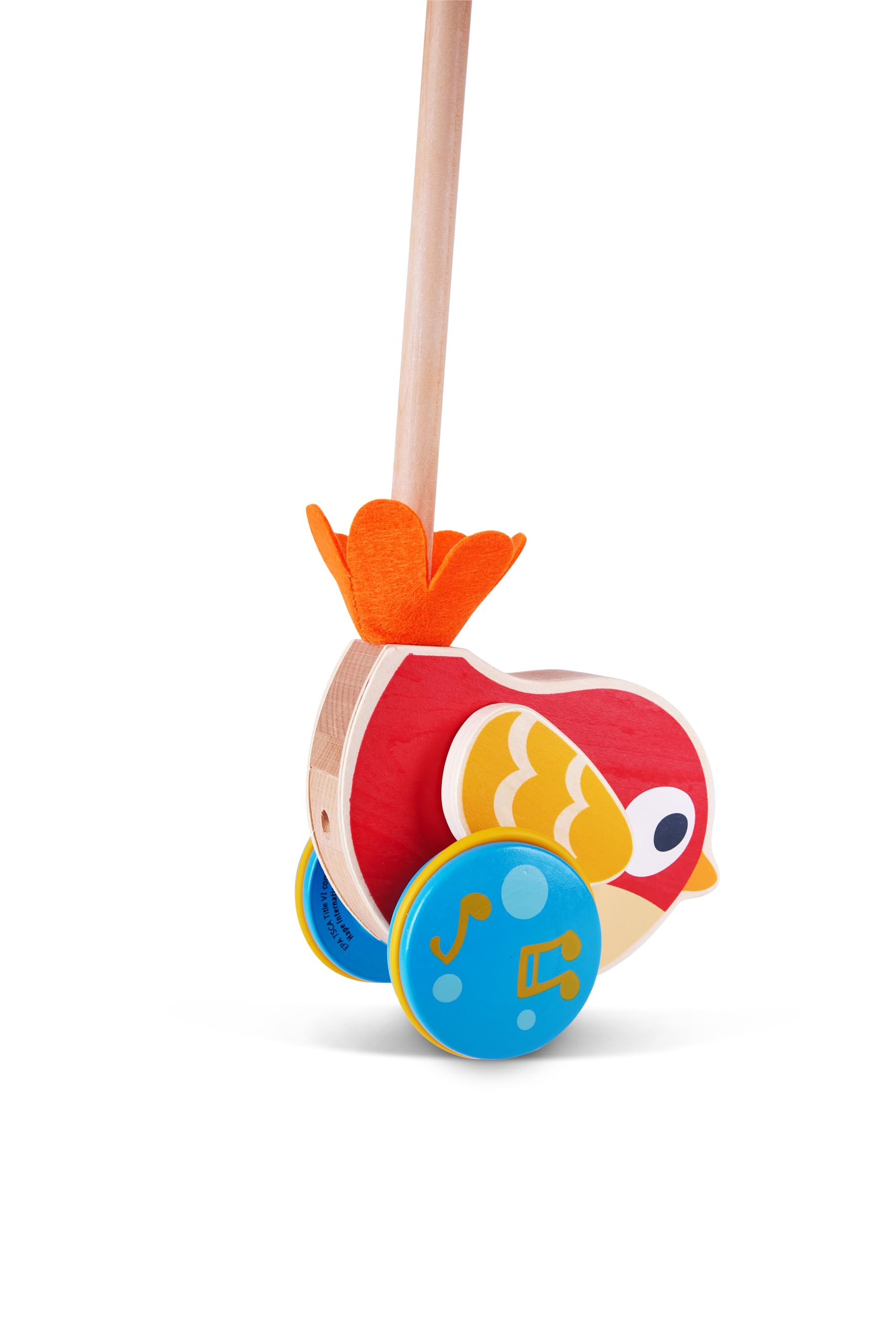 Hape Lilly L'Oiseau Jouet Musical Jouet en Bois Enfant 1 an et Plus - Jouet à Tirer Musical - Motricité, Imagination & Dextérité de l'enfant - Jouet 1 an 100% Sûr - Taille du Manche Réglable