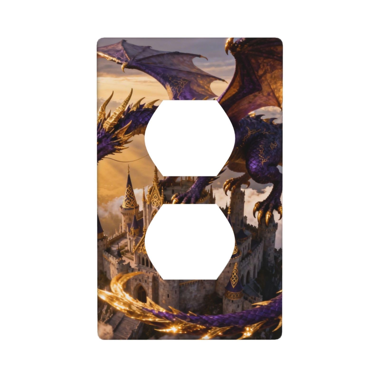 Dragon Castle Sky Decorative Switch Plate Cover-Unbreakable Polycarbonate Wall Plate for Home Office, 1 Gang with Screws