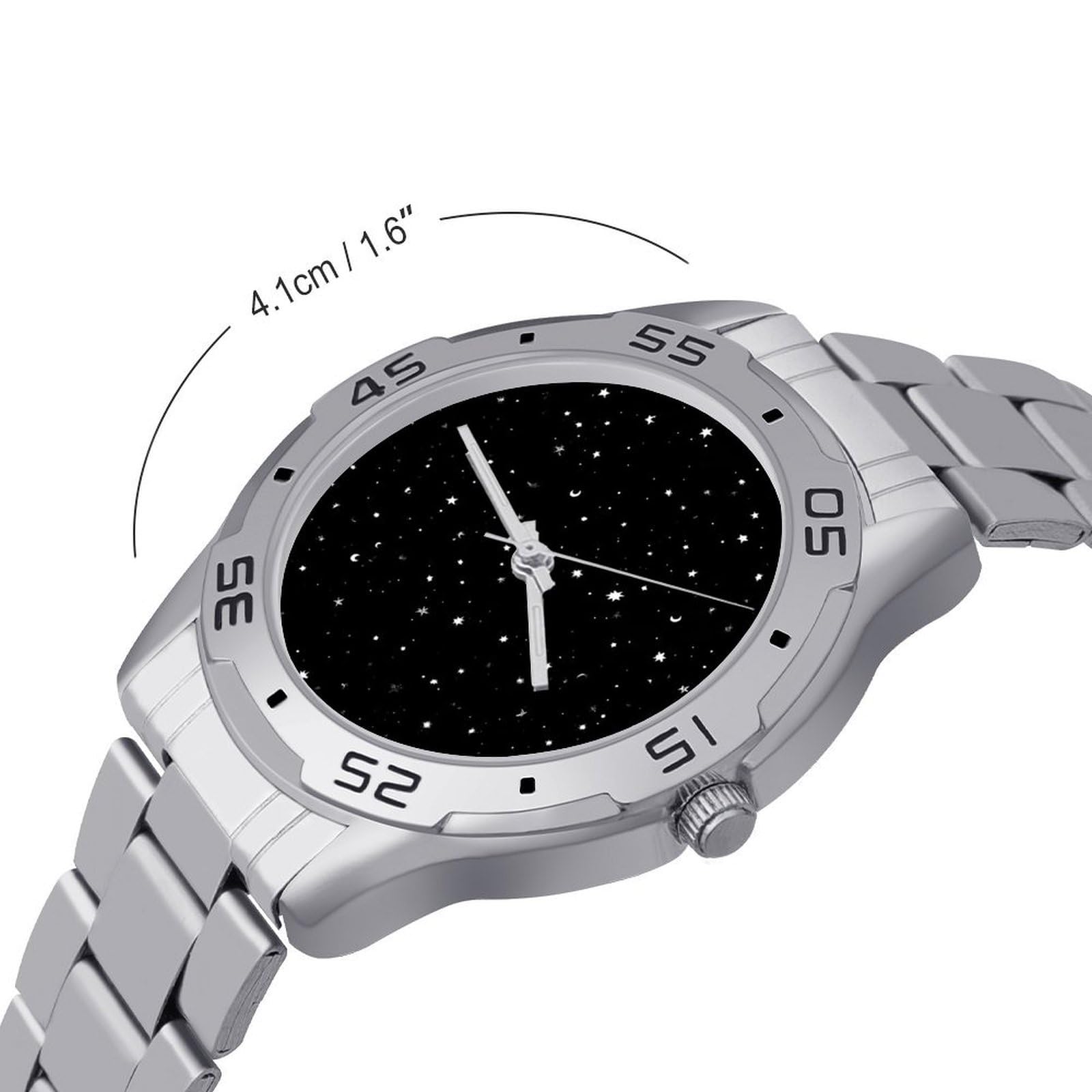 Black Universe Herren-Quarzuhr, trendige Edelstahl-Bänder, leicht lesbar, minimalistische Armbanduhren, Business Daily