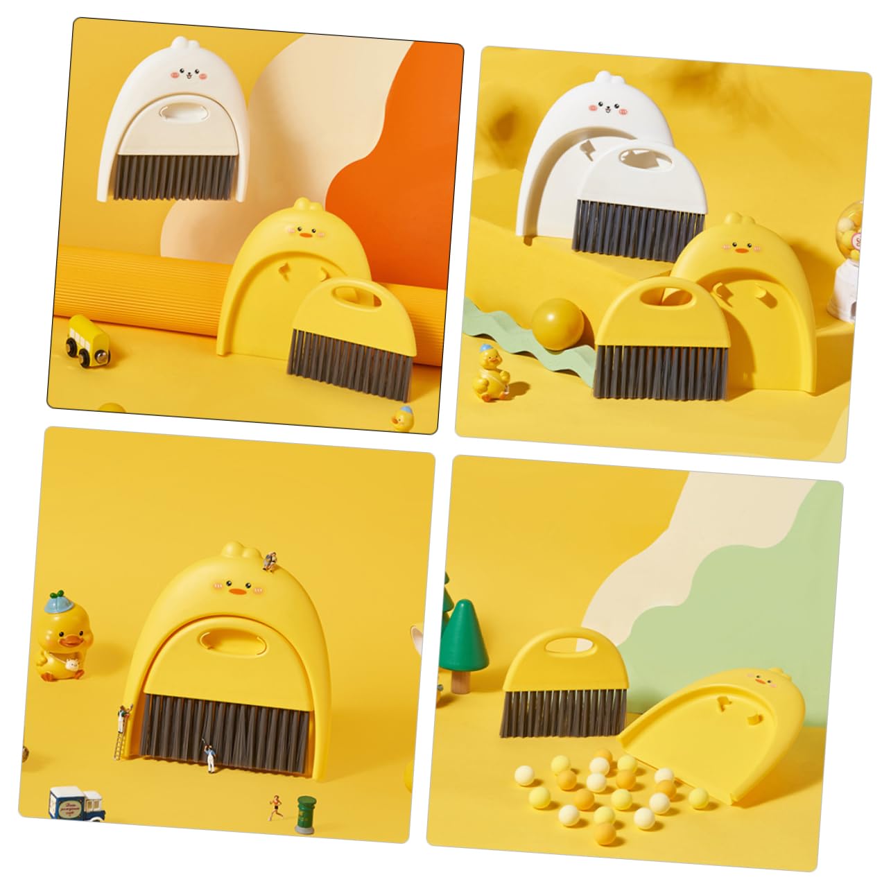 Lamoutor Set Di 3 Mini Scope E Palette Con Spazzole - Per Scrivania, Auto, Rifiuti Animali, 19x12,5 Cm - 3