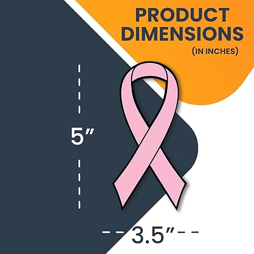 Miniatura 2 de Magnet Me Up Adhesivo magnético de cinta rosa para concientización del cáncer de mama, 3.5 x 7 pulgadas, imán automotriz resistente para automóvil