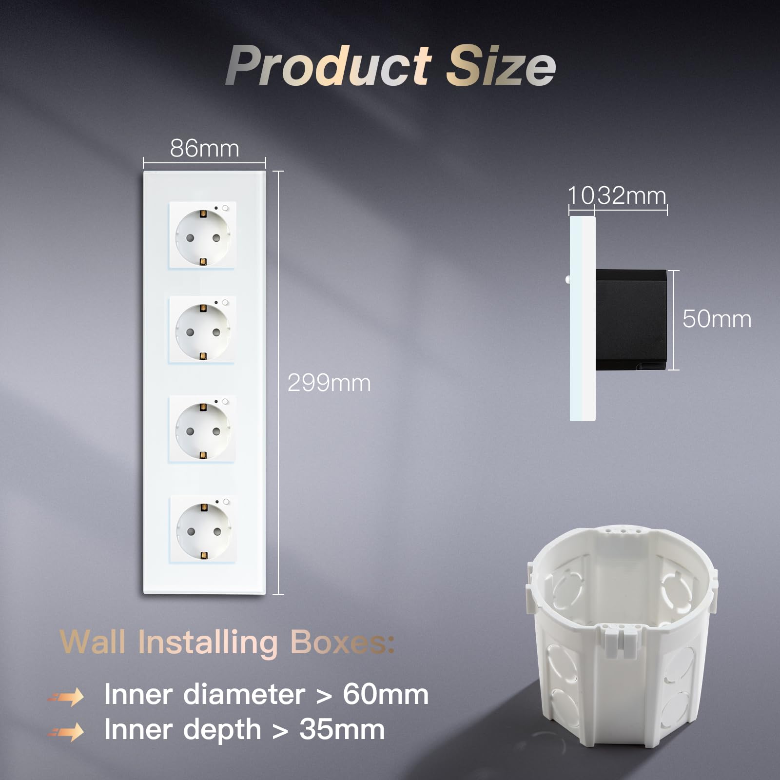 BSEED Schuko WiFi 4-krotne gniazdko podtynkowe z monitorowaniem energii, 2 opakowania 16 A Smart Alexa, sterowanie aplikacją, praca z Alexa/Google Home, pomiar zużycia prądu, harmonogram, timer, tylko 2,4 GHz, kolor biały