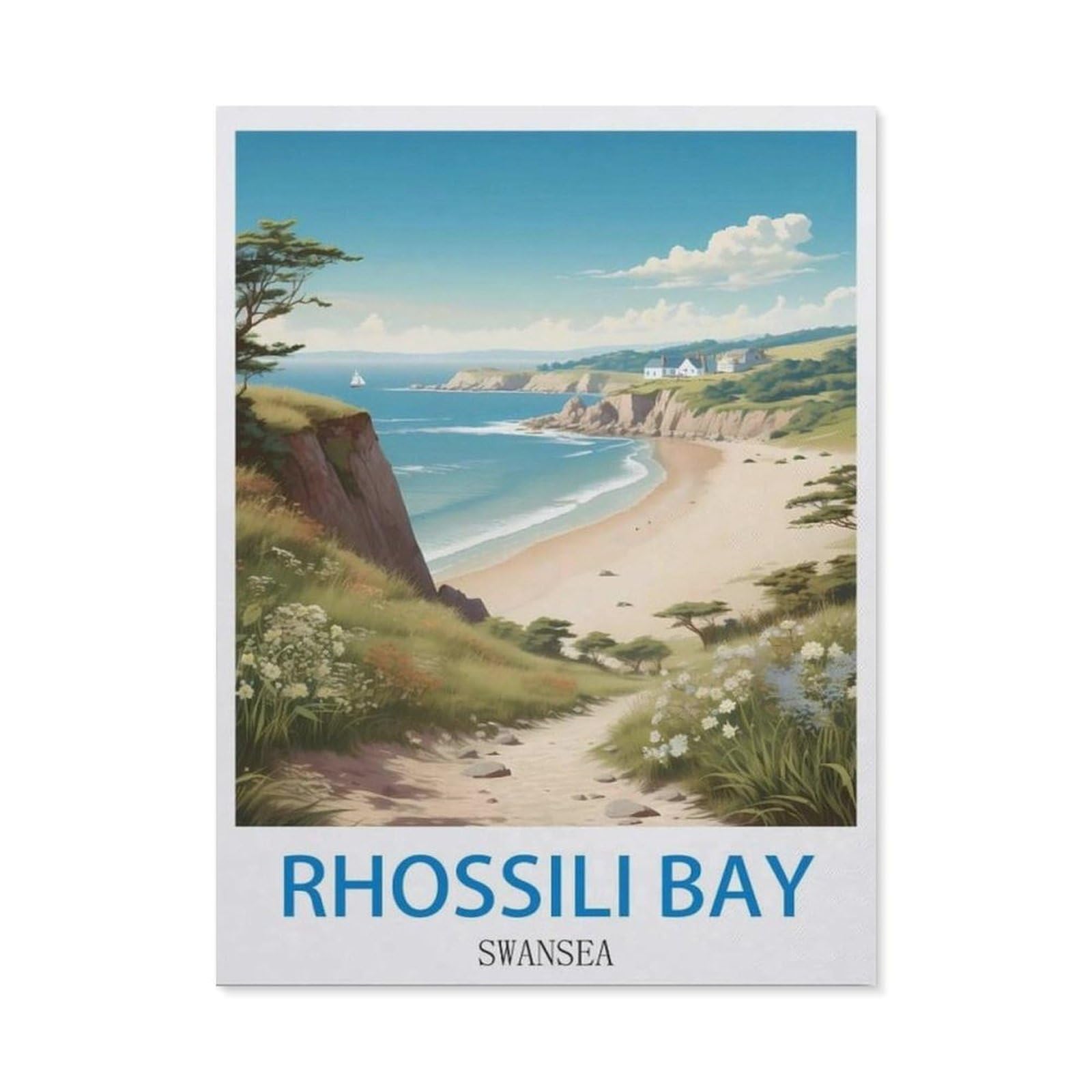 BEAYODKP DIY Diamond Painting，Rhossili Bay Swansea（50x60cm）