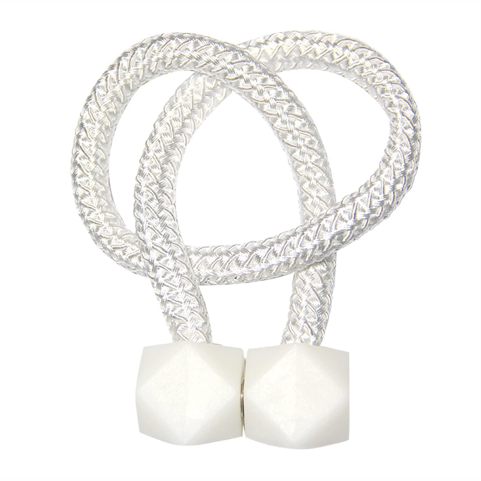 Embrasses de rideaux magnétiques, 4 pièces, sangle rideau, Clip, support Cube, décor, sangles corde suspendues(White)