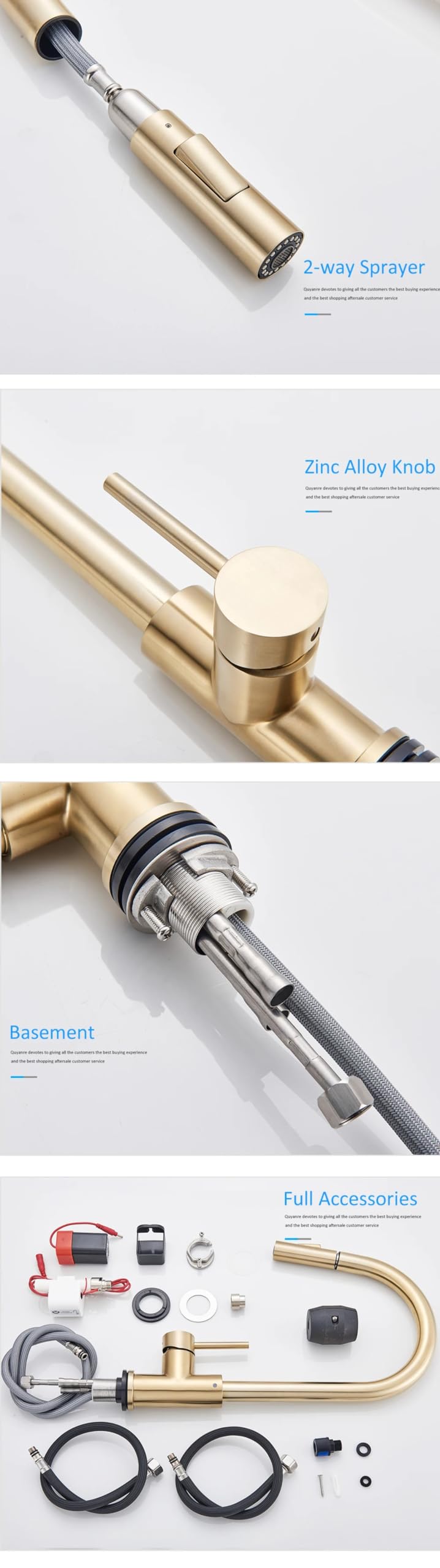 Grifo de cocina moderno con sensor táctil dorado cepillado con control táctil inteligente sensible