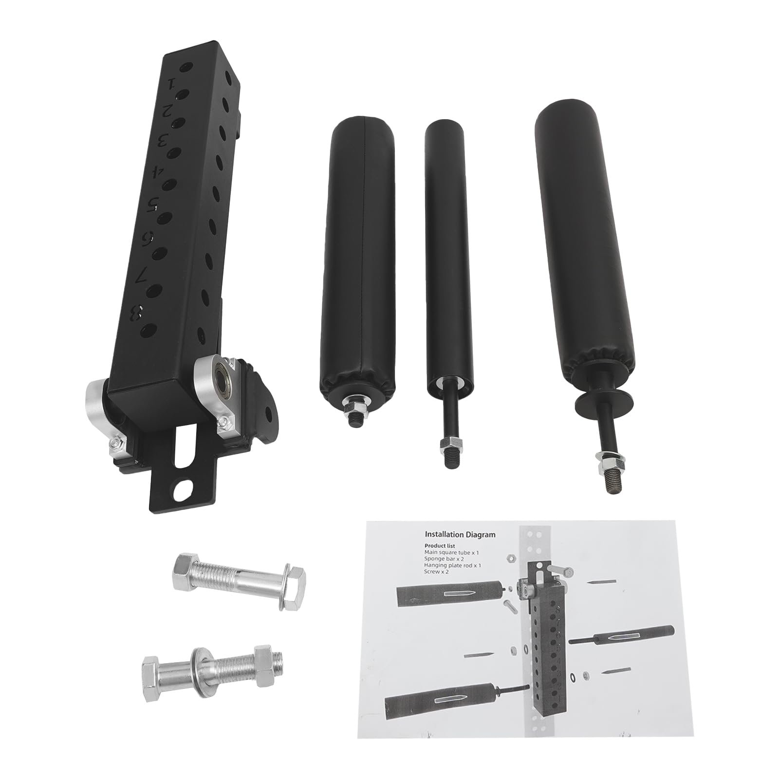 Beinstrecker Beinbeuger Rack Aufsatz 120kg 50mm Stahl Höhenverstellbar | 8-stufig verstellbares Beintrainings-Zubehör aus Q235 Kohlenstoffstahl für effektives Home Gym Krafttraining.