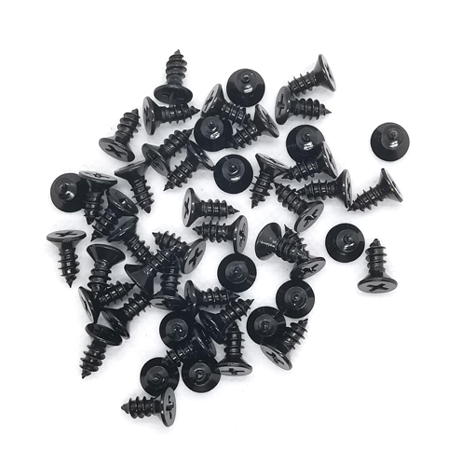 M5 Stainless Steel Screws 12mm, Black Self Tapping Flat Countersunk Head Wood Screw, Hardware Fasteners, Pack of 50