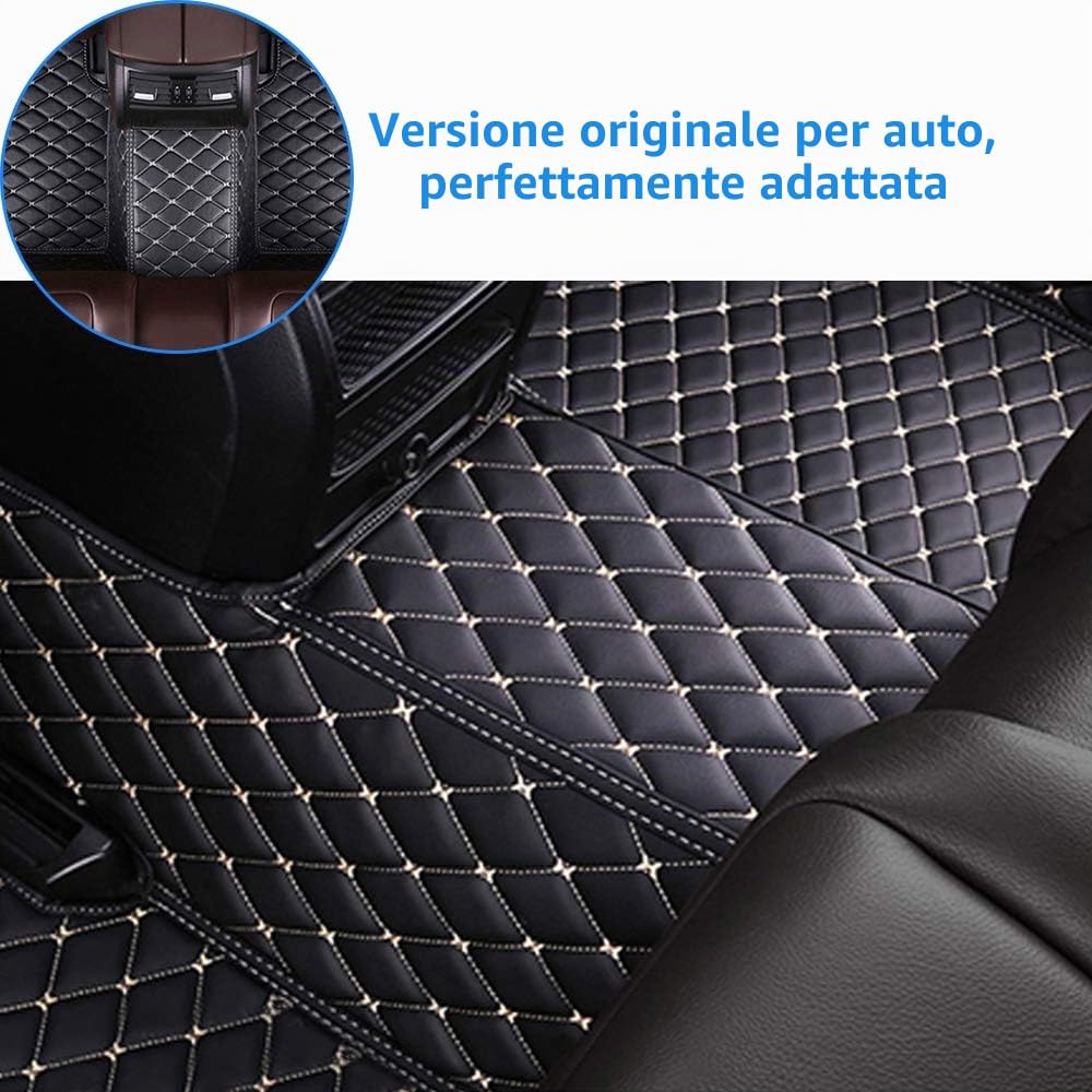 Tappetini per Auto Personalizzati per Adattarsi 98% Modelli di Auto, Tappetino per Auto Impermeabili in Pelle per Tutte le Stagioni, Tappetini per Auto Antiscivolo(Nero rosso)