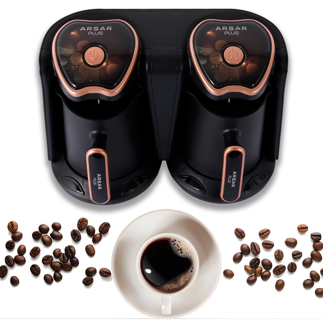 Premium Dual-Pot Turkish Coffee Maker - Elegant Design, 1200W Power, 1000ml Capacity for the Ultimate Coffee Experience