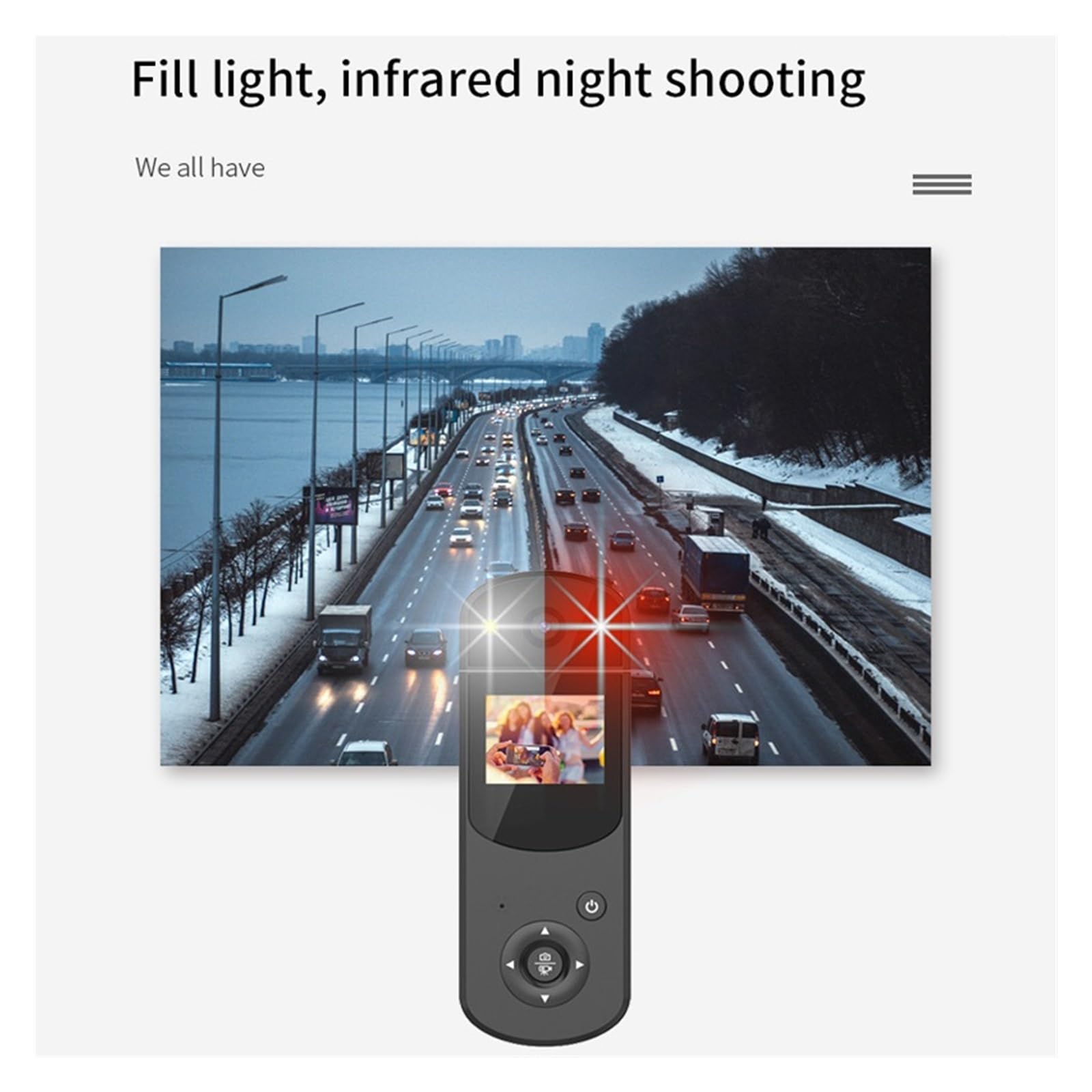 Macchina Fotografica d'azione Videocamera Portatile HD Camcoder Digitale Videocamera Posteriore Registratore di unità Visione Notturna Mini Videocamera Portatile Audio(One Cam,Orange)