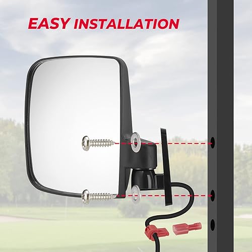 Miniatura 3 de KEMIMOTO Espejos laterales para carrito de golf con luces direccionales LED, espejos retrovisores universales compatibles con Club Car, EZGO, ICON,