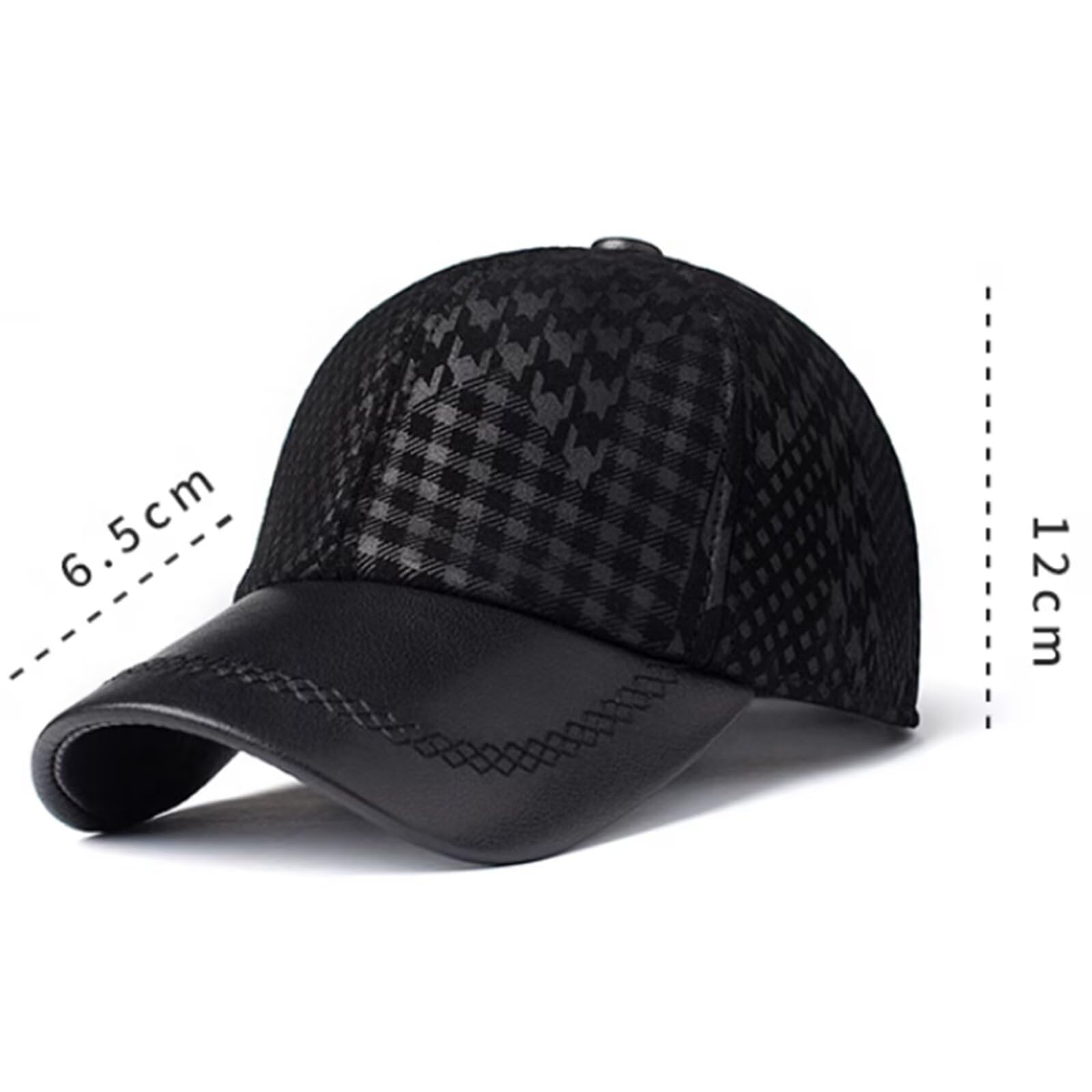 Gorra de Béisbol Hombre Mujer,Gorra de béisbol clásica Ajustable de Cuero Unisex