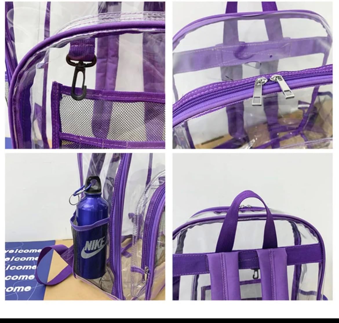 Issa luxe 3pcs set transparent heavy duty back pack