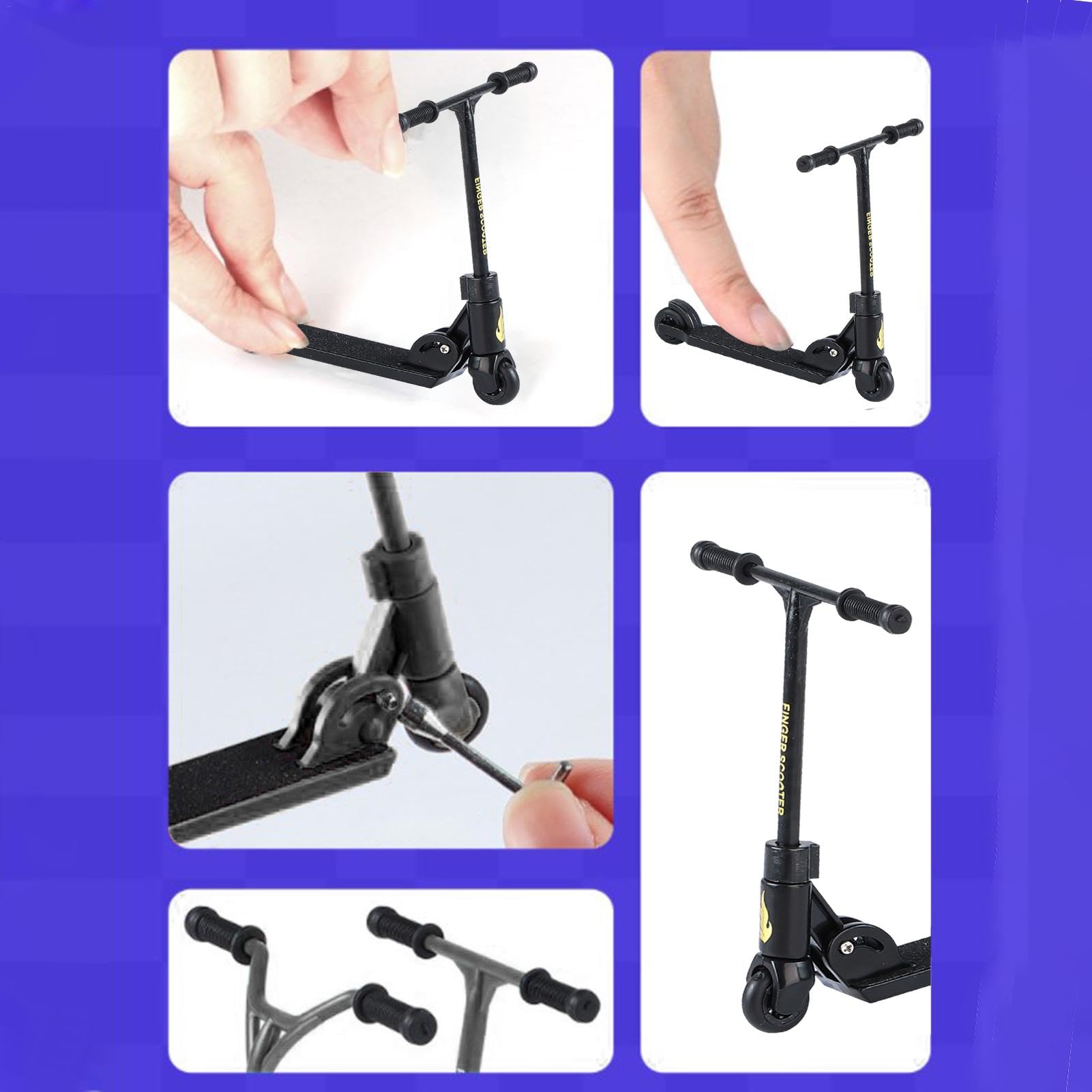 Patinete De Dedo Plegable Con Neumáticos Antideslizantes – Juguete Interactivo De Mano Para Acrobacias Y Creatividad