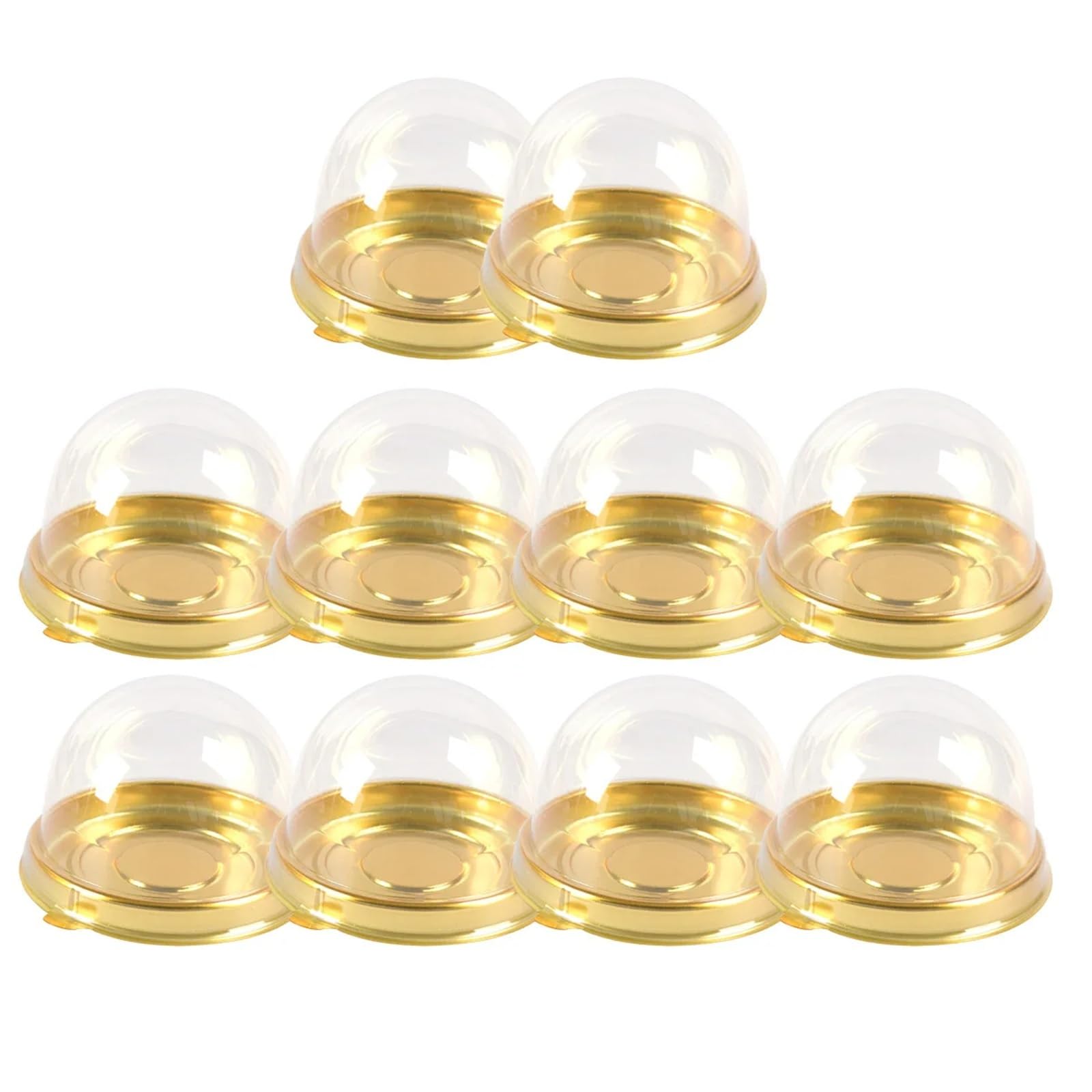 HKYBCF Cake packaging box 10/20pcs Mini Muffin Dessert Cake Box Container Trays Clear Mooncake Pastry Baking Packaging Boxes Wedding Party for Wedding(Gold,20pcs)