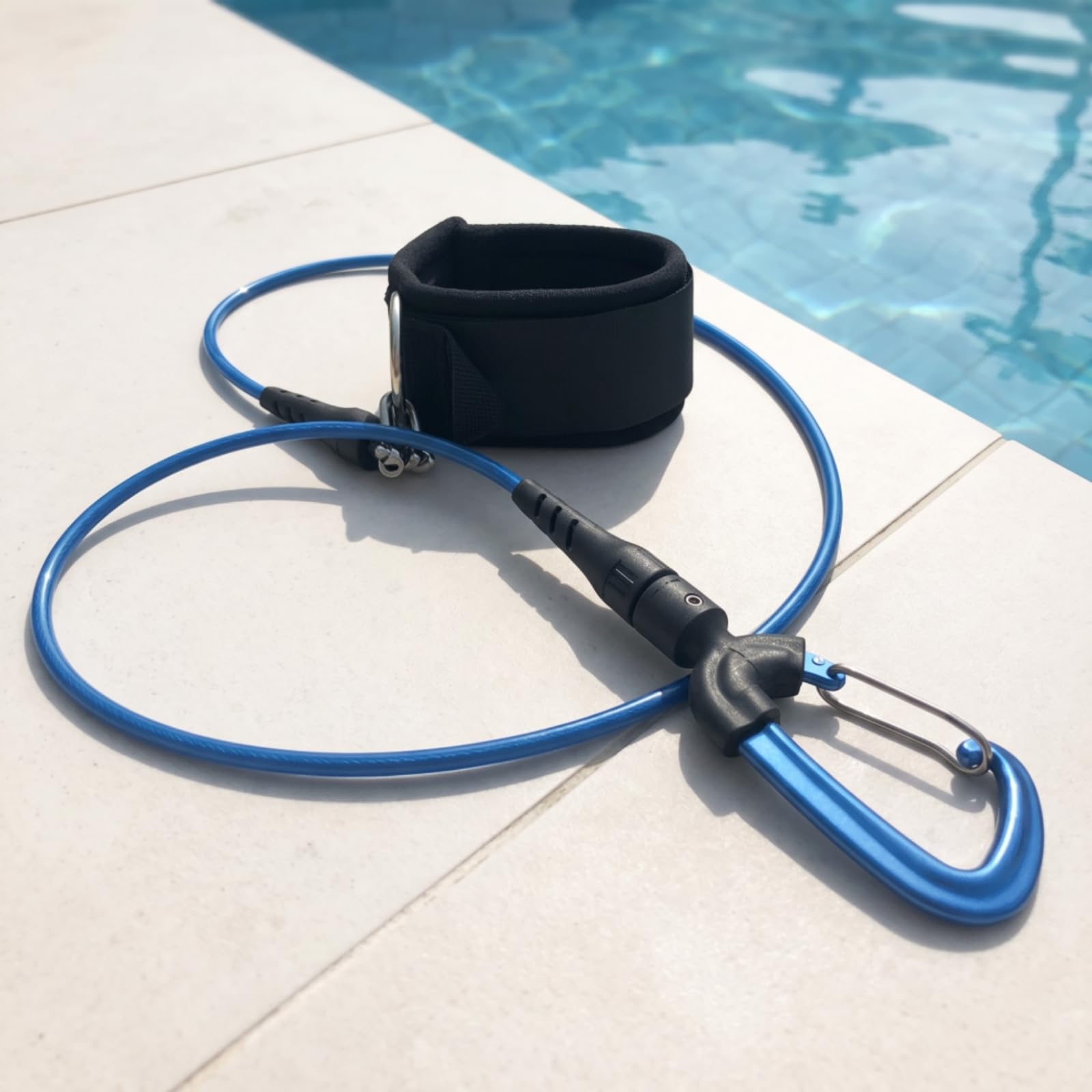 Longe Poignet avec Mousqueton Compact Cor Sécurité avec Bracelet Flexible Laisse Plongée En Apnée pour Entraînement sous-Marin