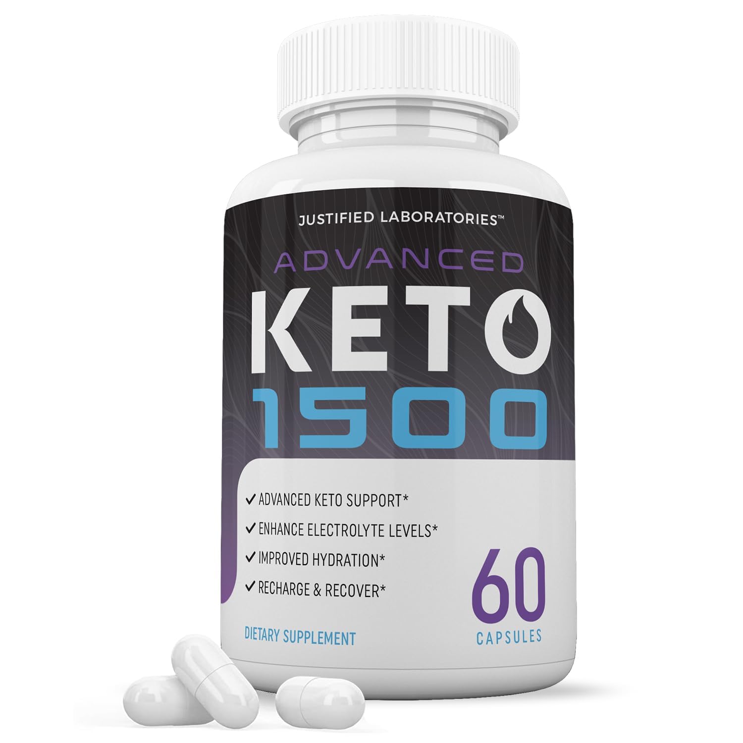 Justified Laboratories Advanced Keto 1500 Keto Pills 1275MG New & Improved Formula Contains Apple Cider Vinegar Extra Virgin Olive Oil Powder Green Tea Leaf 60 Capsules