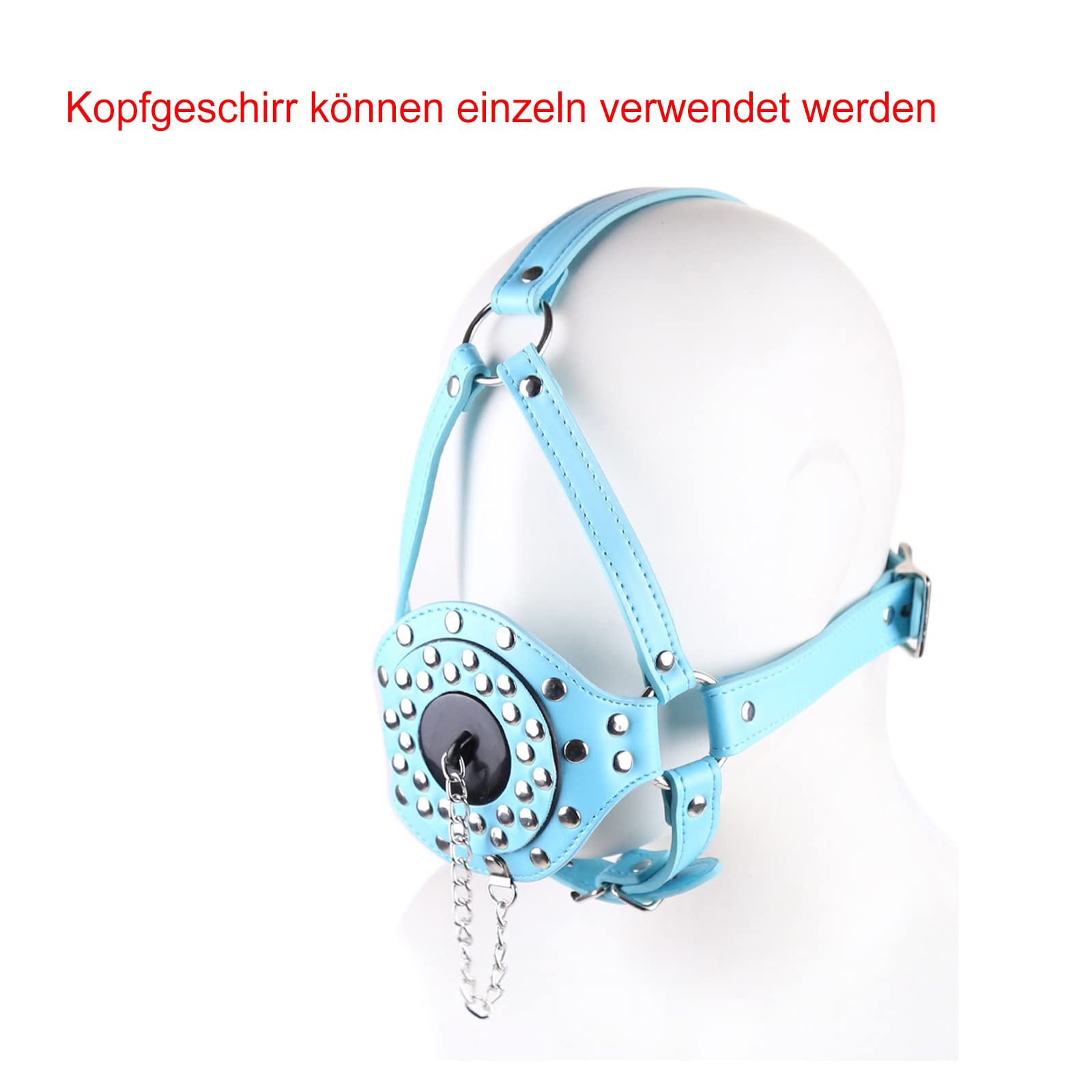 Capuchon Bondage PVC/cuir Avec Harnais, Gag Amovible Et Dildo Intégré Pour Adulte BDSM - Neuf, Sans Marque