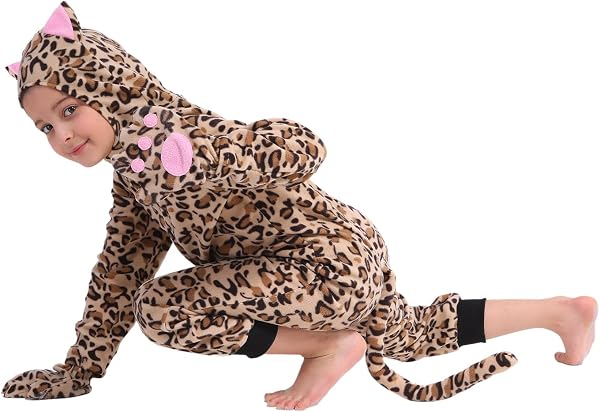 Sincere Party Toison Chat Combinaison Costume Chat léopard Halloween Costume pour les enfants Grand(8-10) - 5