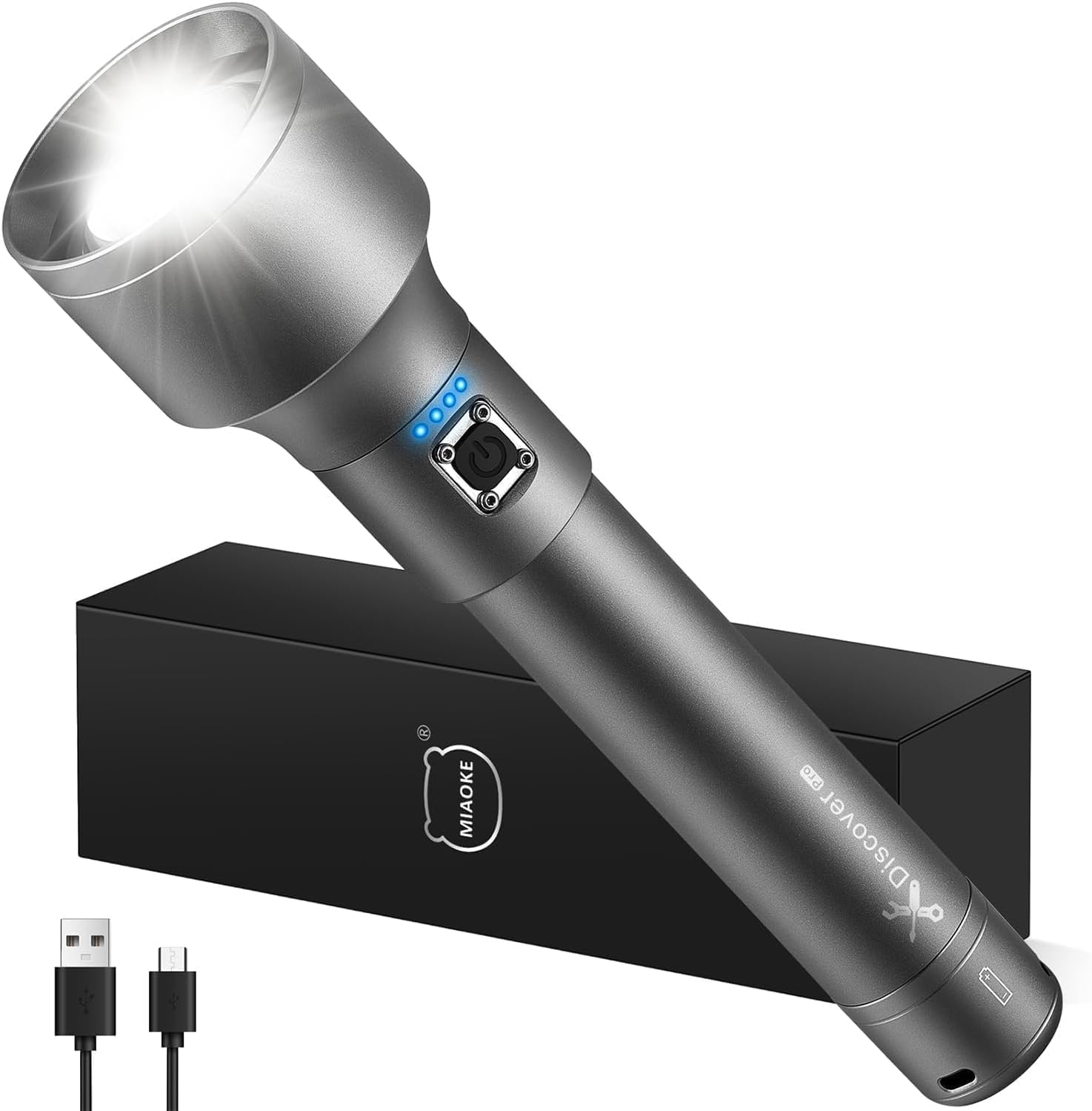 MIAOKE 250,000 Flashlights High Lumens, for Home, Camping, Emergencies