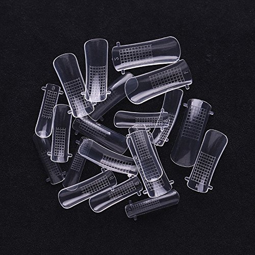 Yimart 500Pcs Quick Building Mold Tips Poly Gel False Nail Dual Forms Finger Extension Nail Art UV Builder Tool with Box
